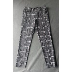 ASOS women Black White Geometric Herringbone Plaid Casual Pants Size W30 L30